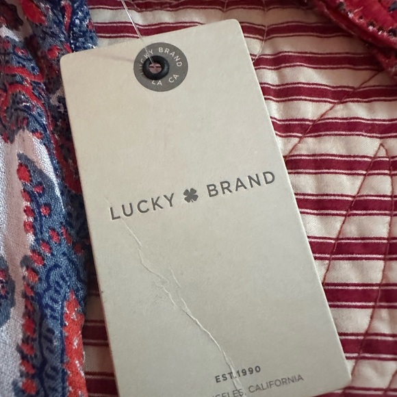 Lucky Brand Ikat Scroll design top shirt blouse size Large L New with tag - Picture 5 of 9